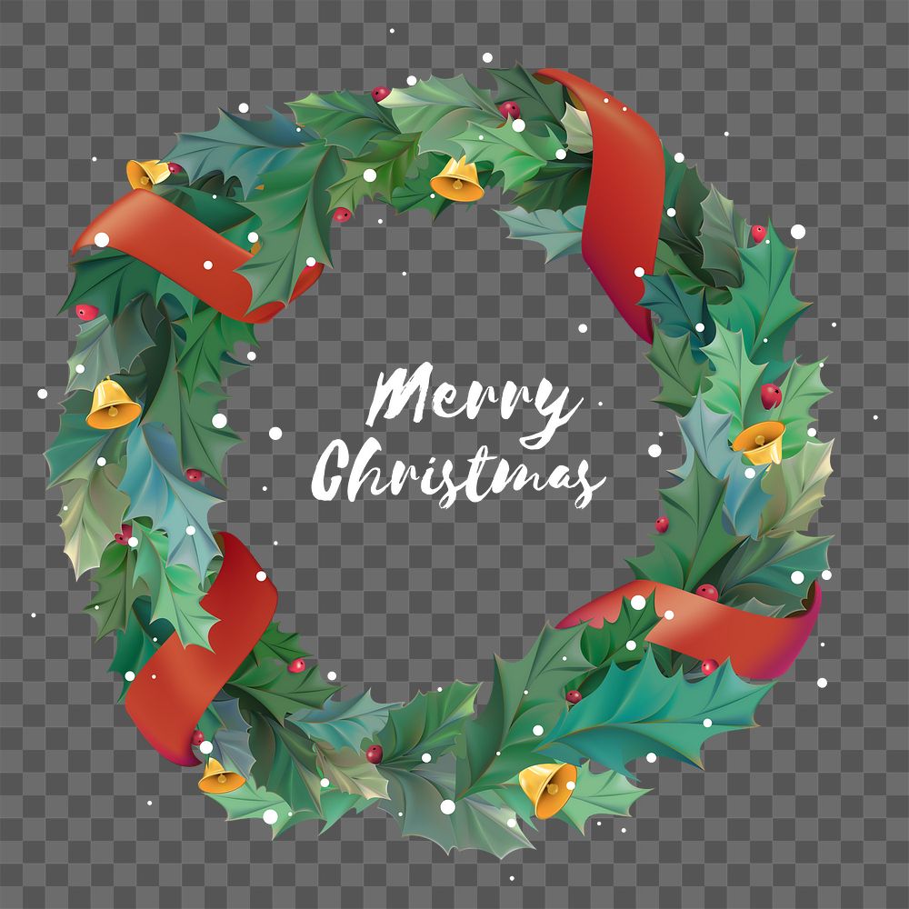 Christmas wreath png home decor sticker, transparent background
