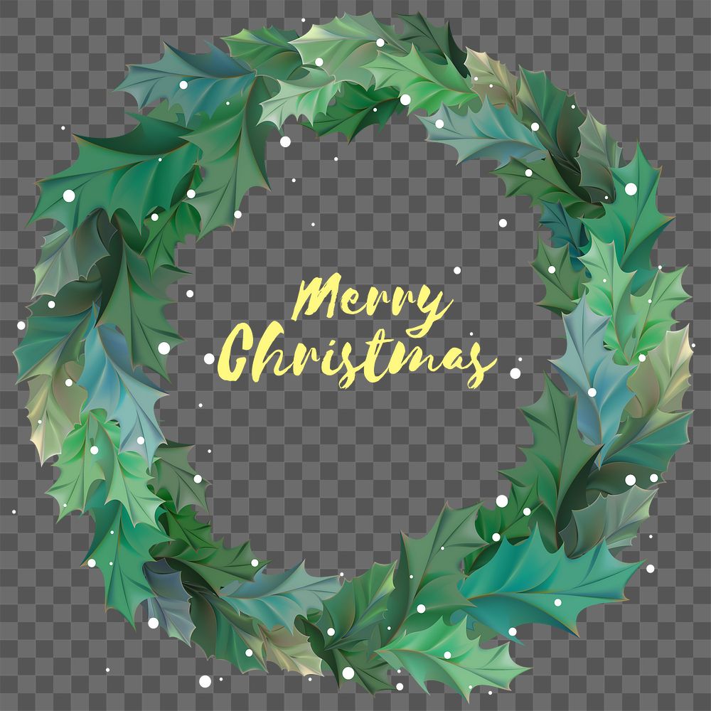 Christmas wreath png festive sticker, transparent background