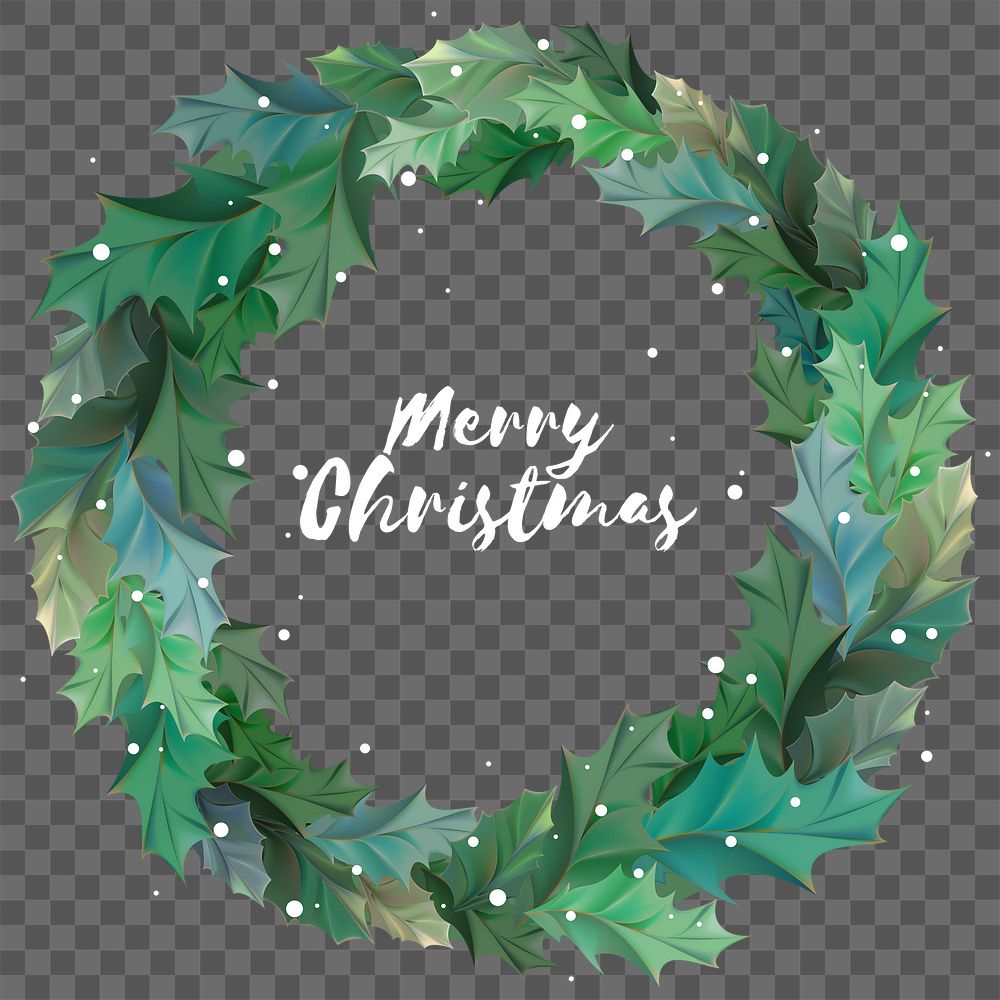 Christmas wreath png festive sticker, transparent background