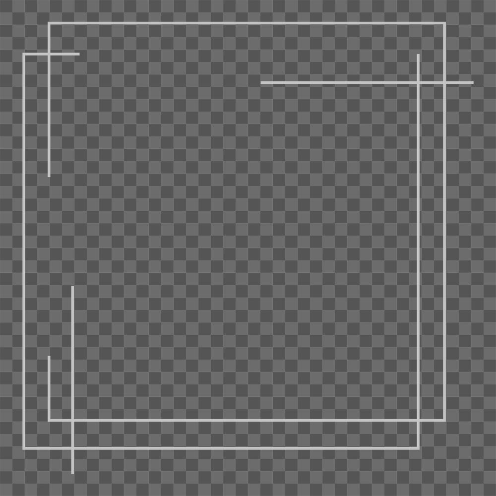 Minimal square png frame, transparent background