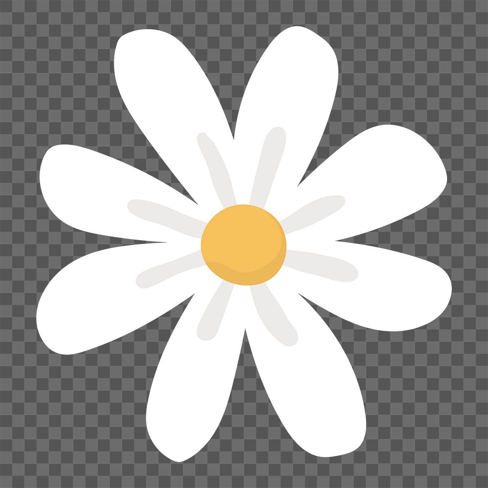 PNG cute daisy illustration sticker, transparent background