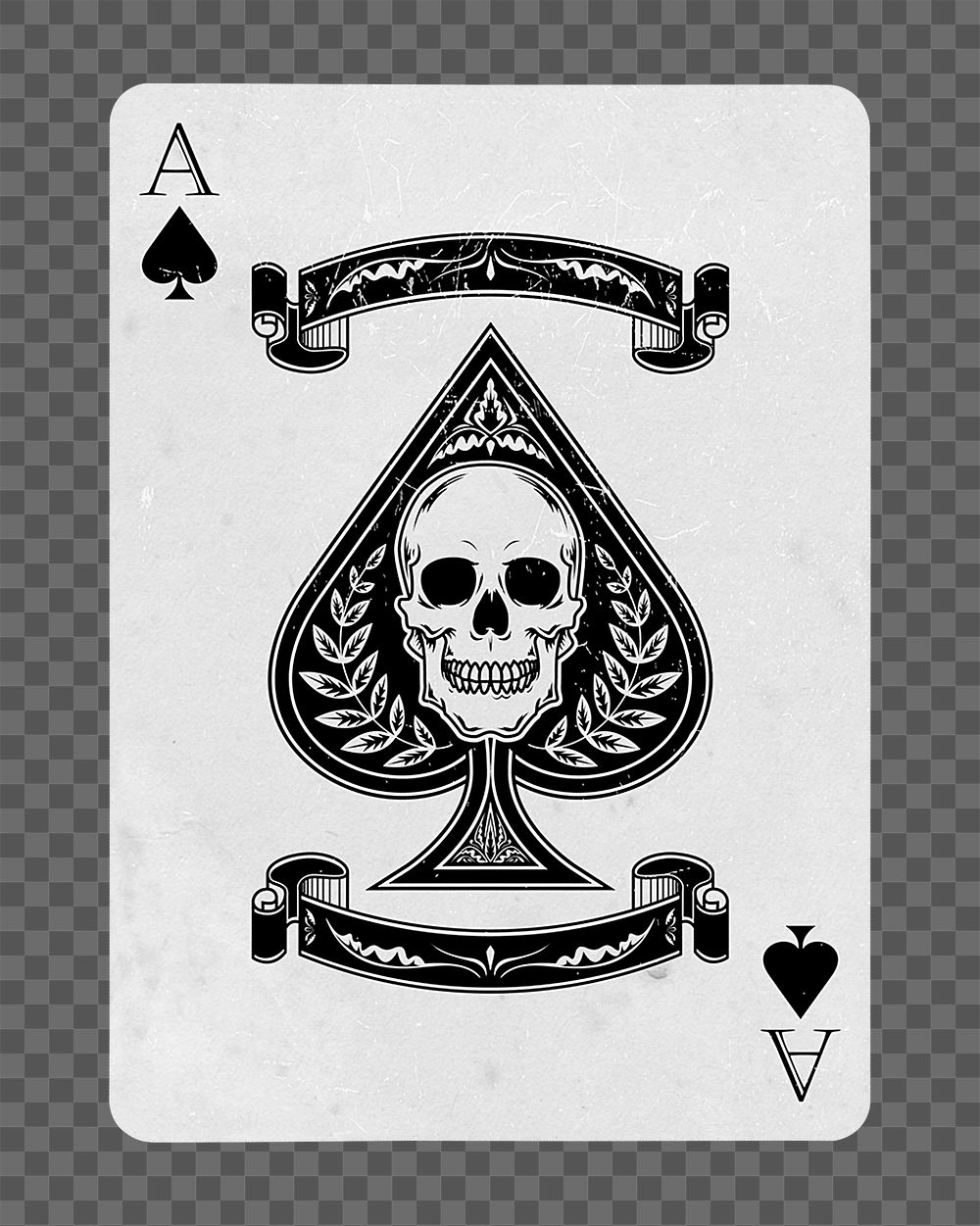 Ace spades skull png sticker, transparent background