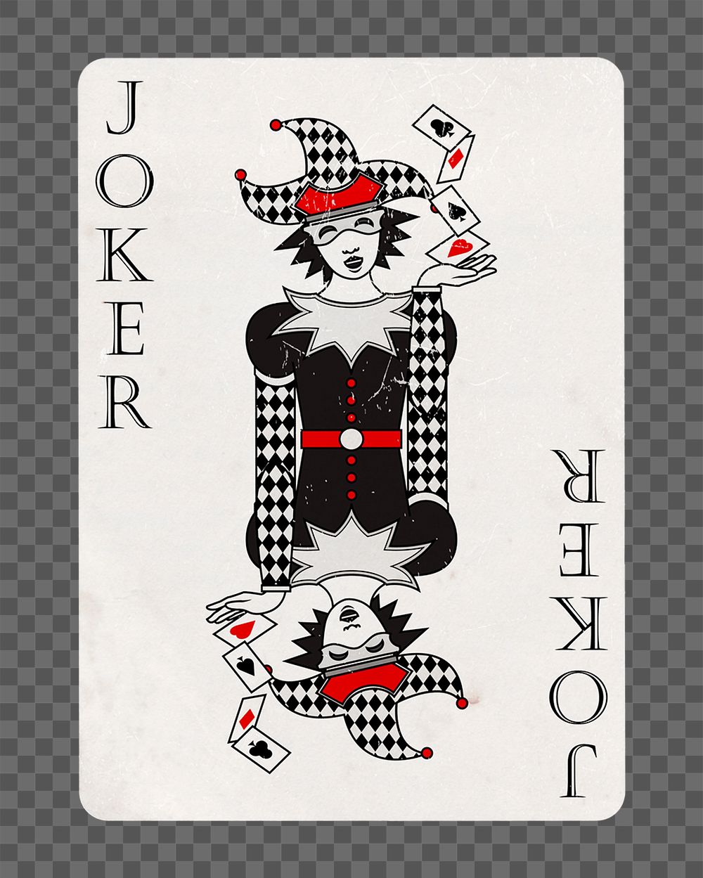 Joker card png sticker, transparent background