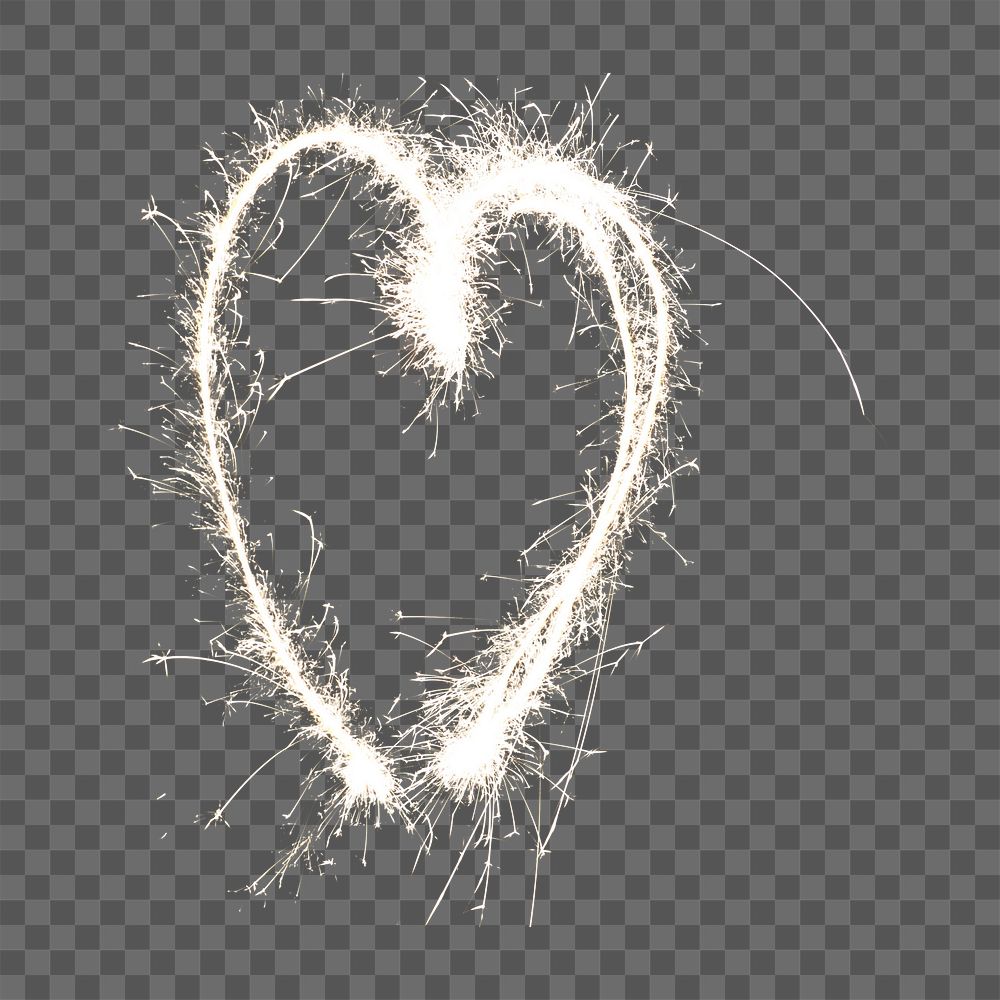 Heart sparkler png sticker, transparent background