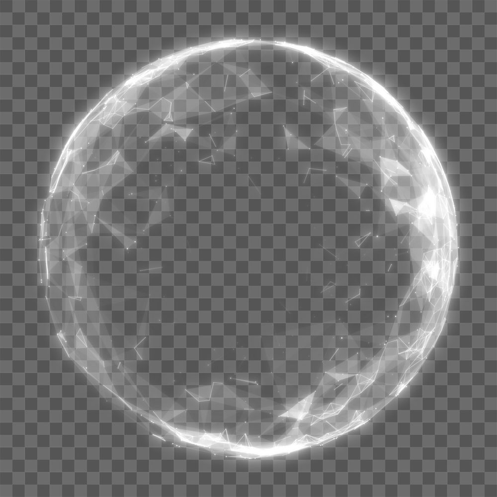 Metaverse sphere png element, transparent background
