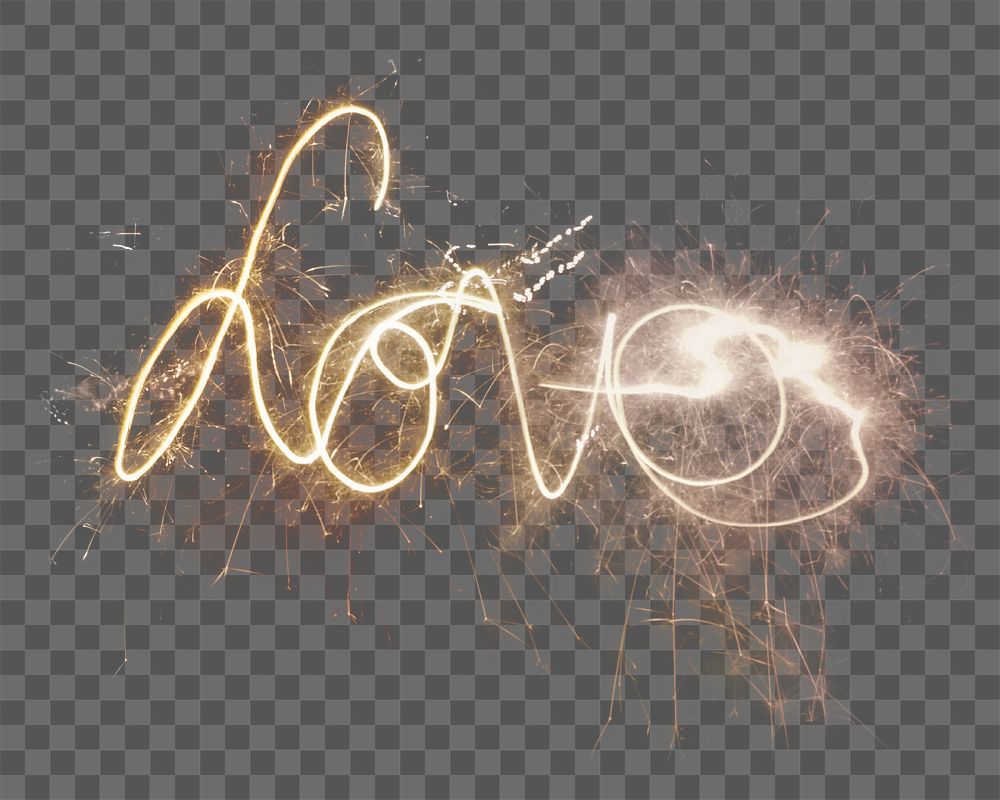Love sparkler spells png sticker, transparent background