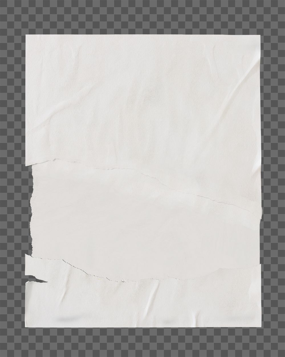 PNG Wrinkled white paper  collage element, transparent background
