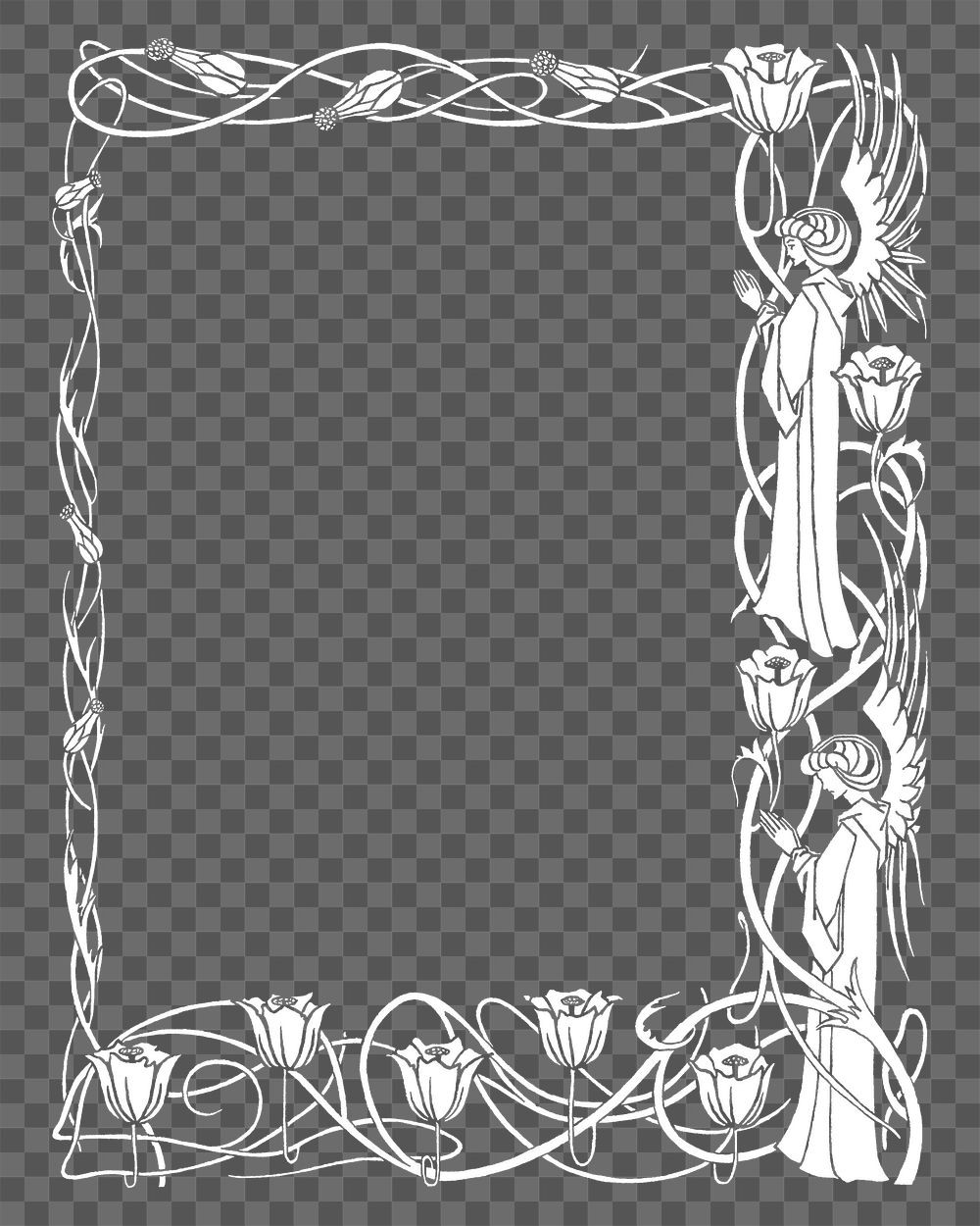 Flourish frame png transparent background. Remixed by rawpixel.