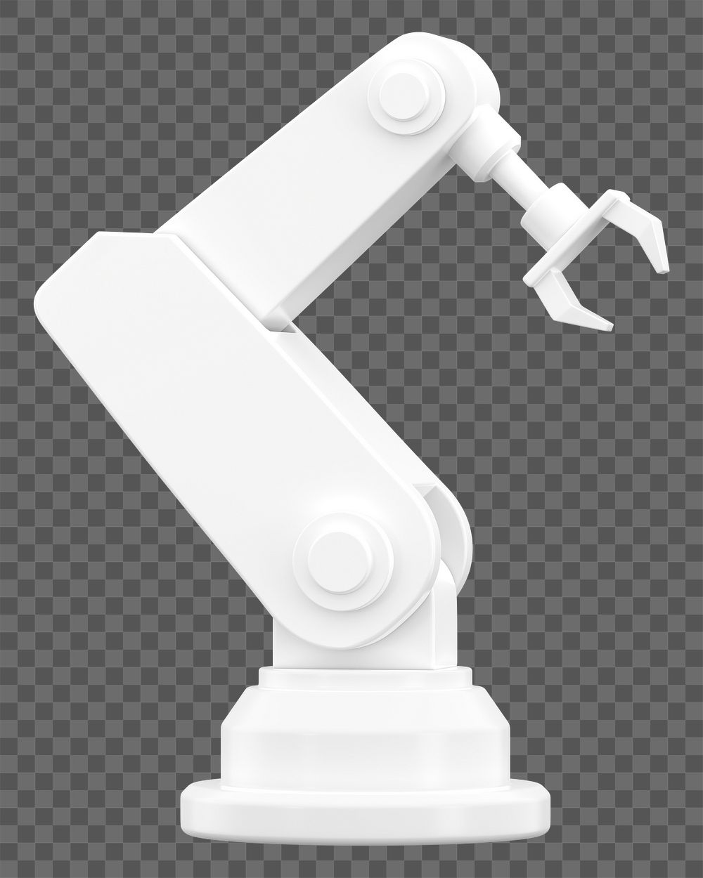 PNG 3D white factory robot, element illustration, transparent background