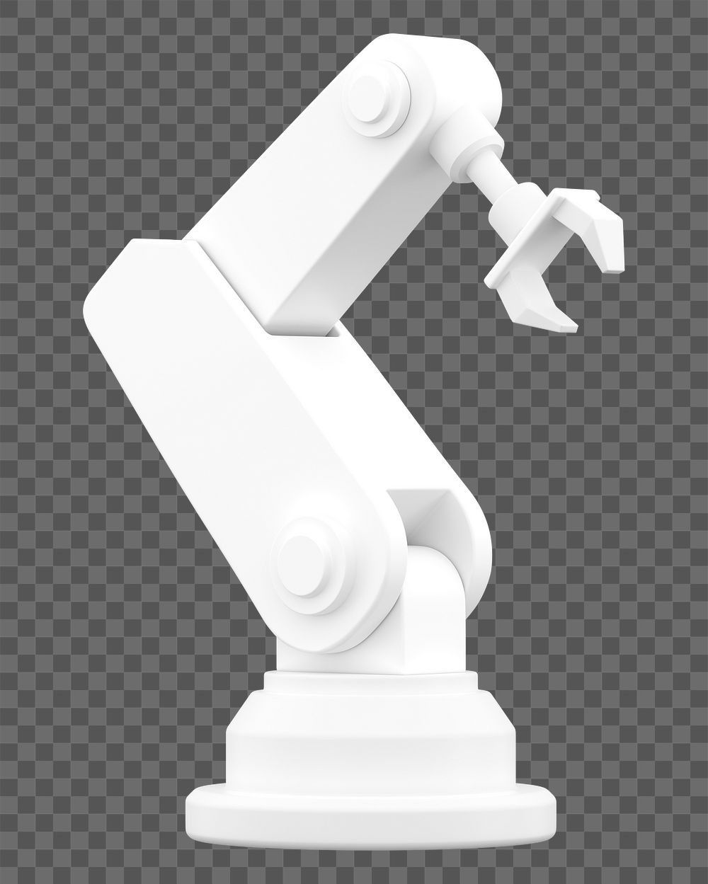 PNG 3D white factory robot, element illustration, transparent background