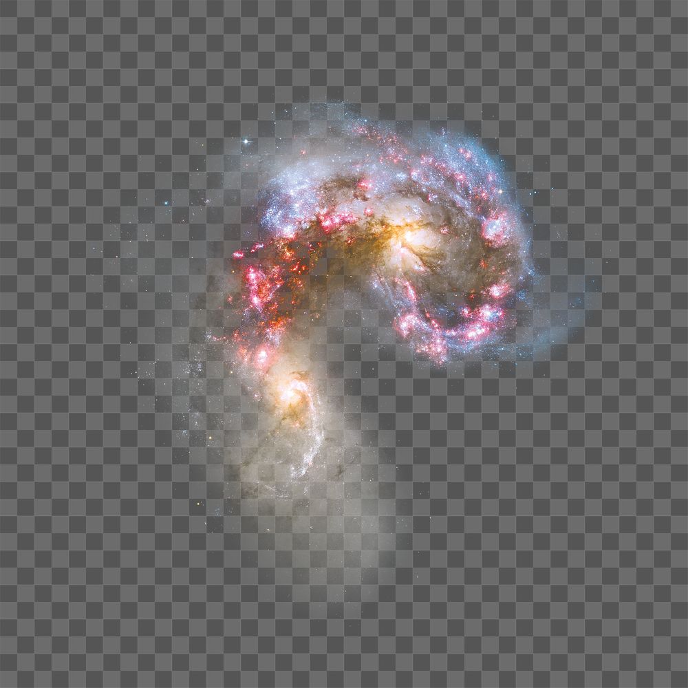 Galaxies png collage element on transparent background