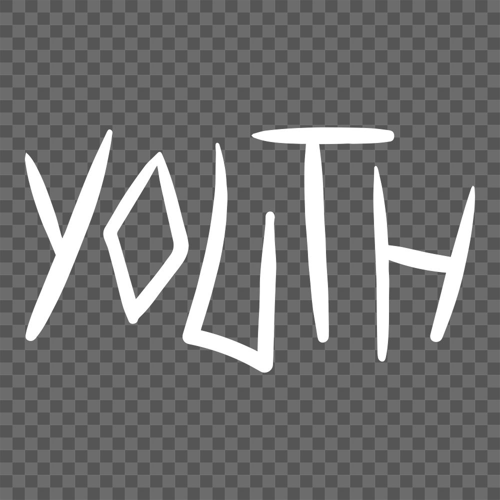 PNG youth word art, young spirit transparent background