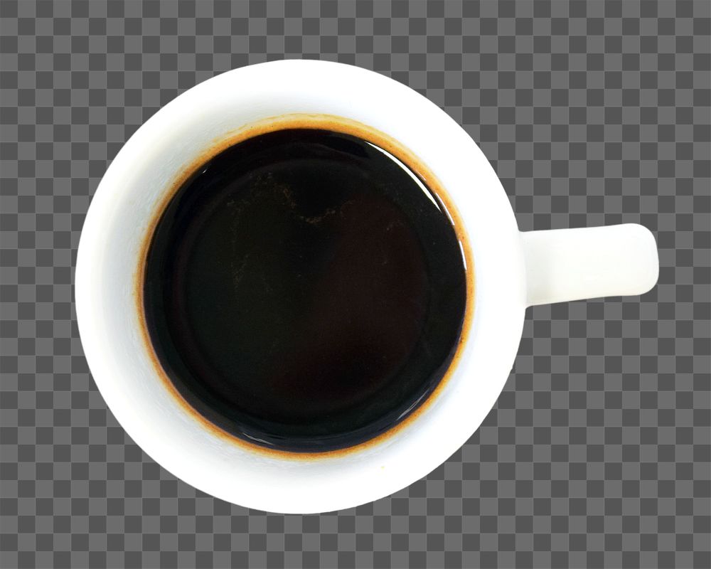 Black coffee png, transparent background