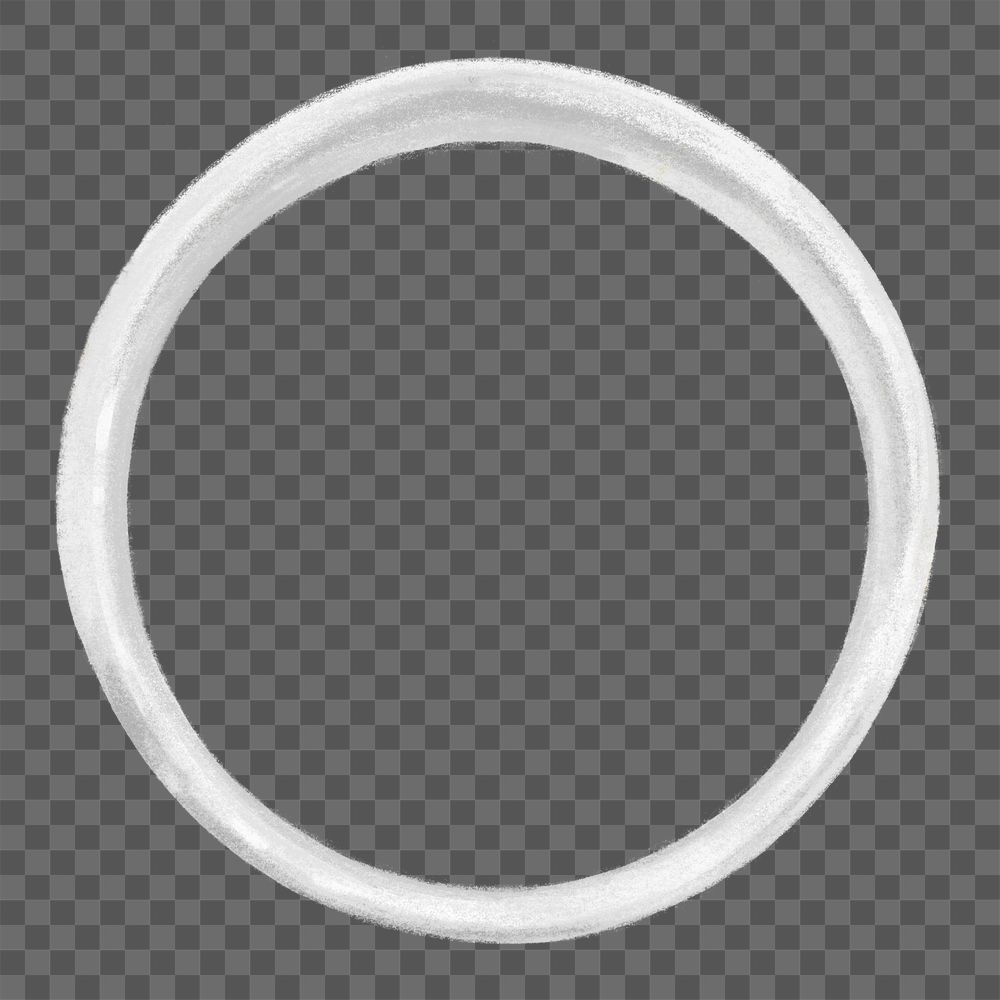 Silver ring png, circle shape, transparent background