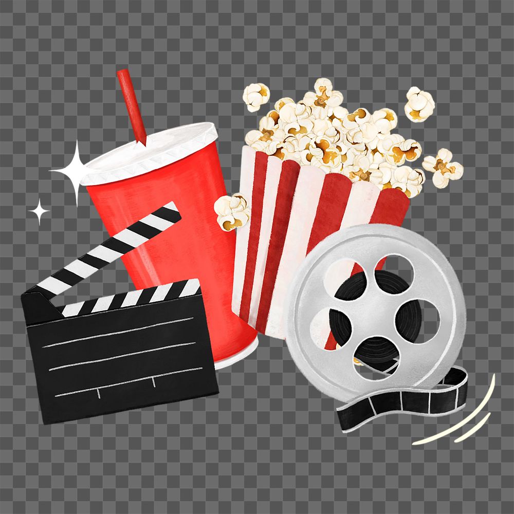 Movie watching png, entertainment illustration, transparent background