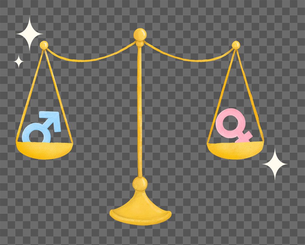 Gender equality png, aesthetic illustration, transparent background