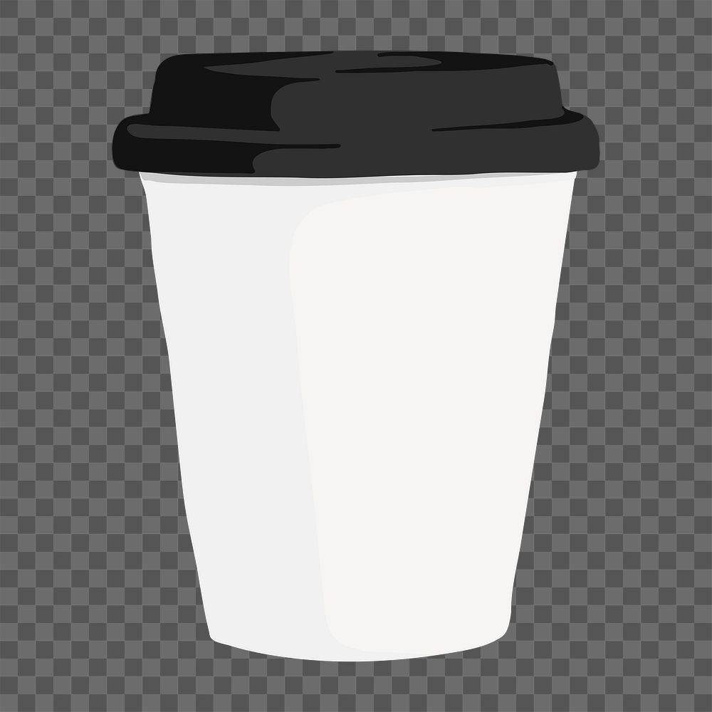 White png takeaway cup, transparent background