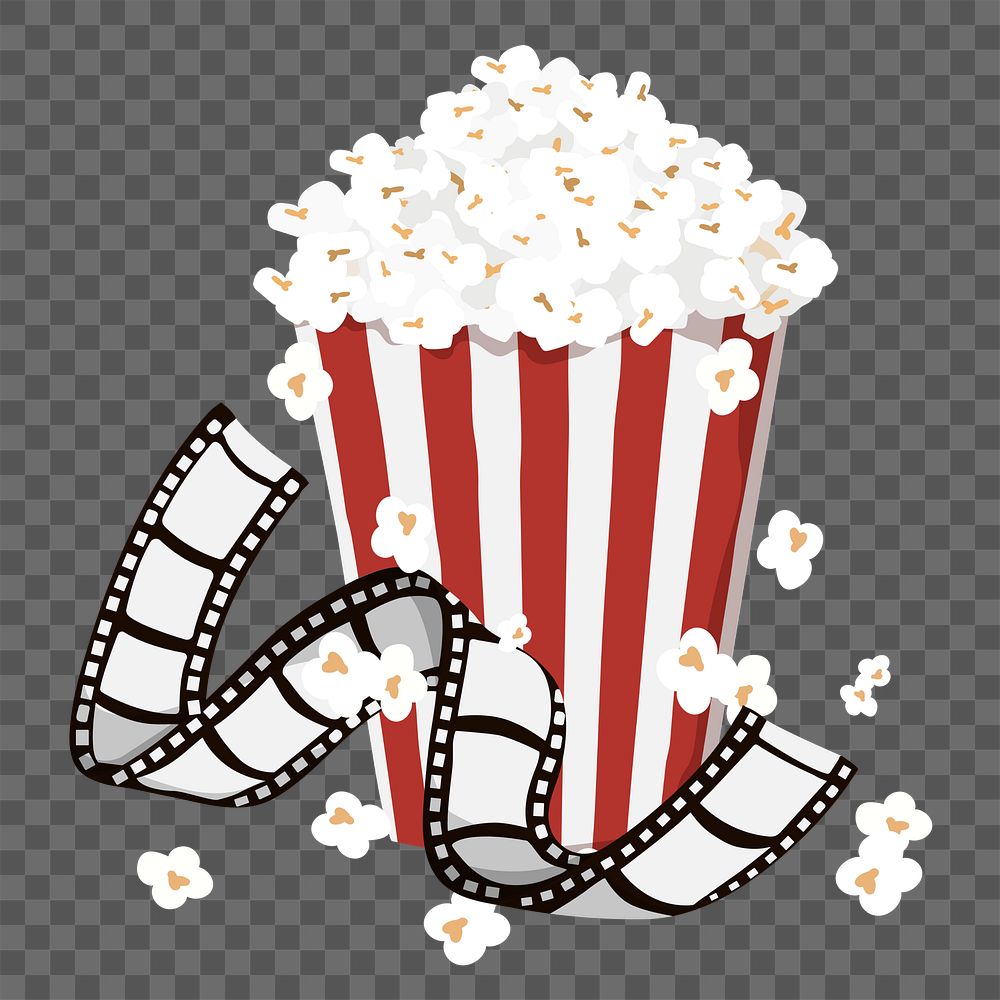 Movie popcorn png snack, transparent background