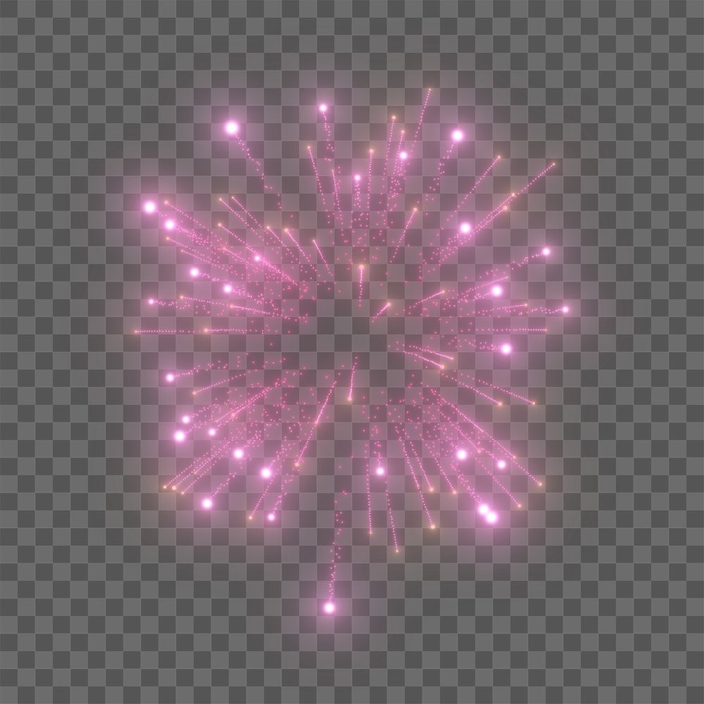 Pink firework png collage element, transparent background