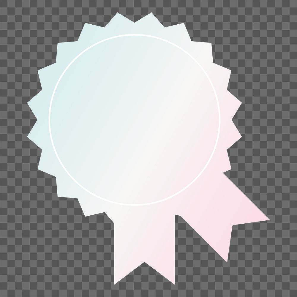 PNG blue and pink pastel award , gradient ribbon badge transparent background