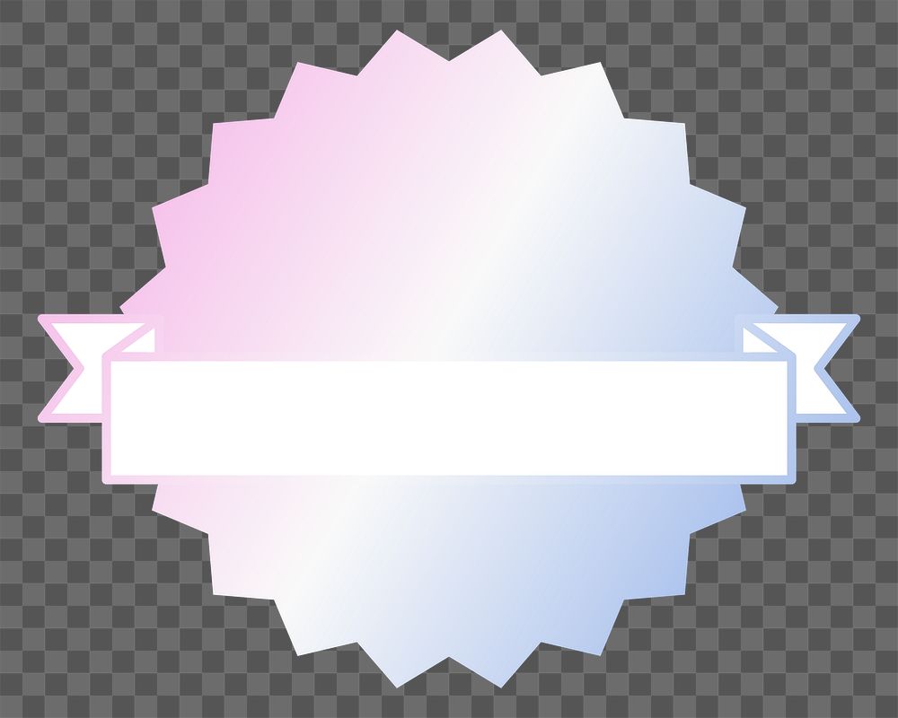 PNG blue and pink pastel ribbon, gradient badge transparent background