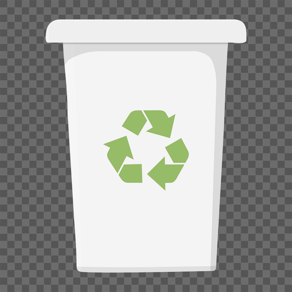 White png recycle bin, transparent background
