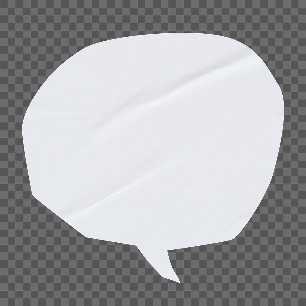 PNG White speech bubble, communication paper element, transparent background