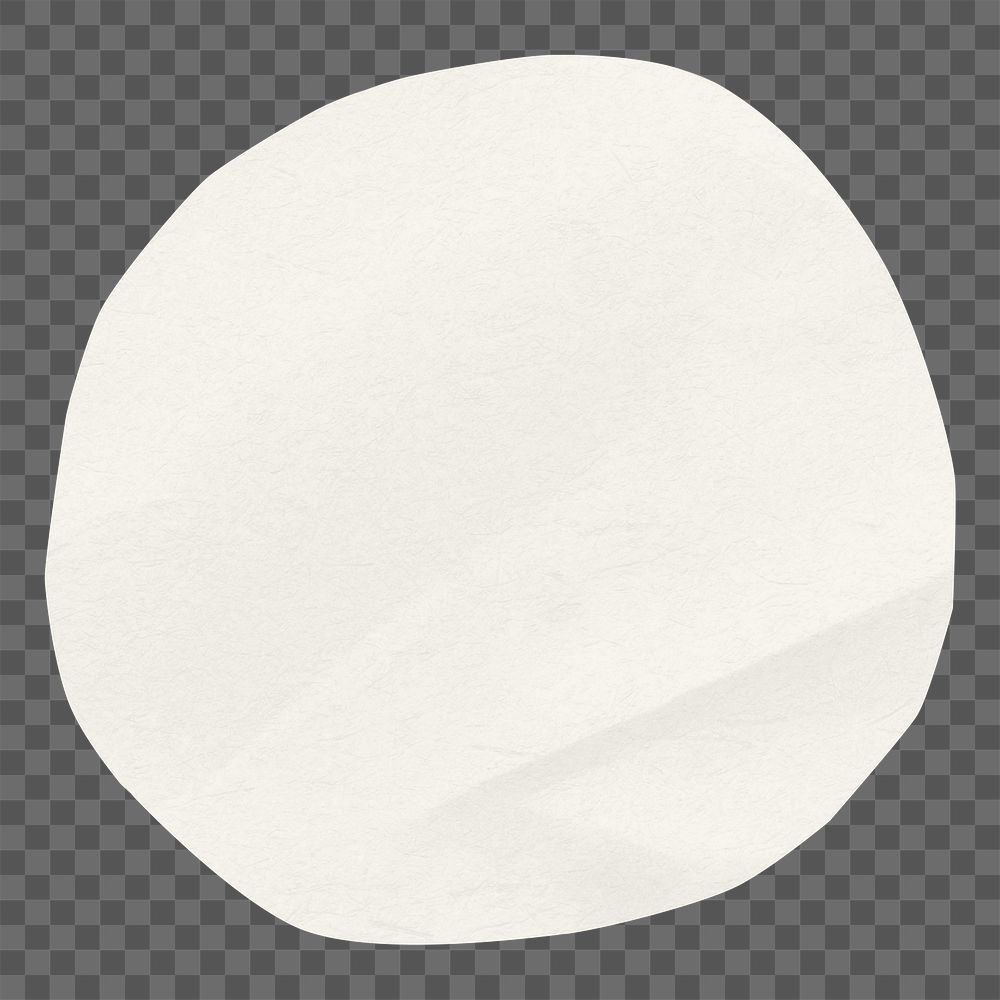 PNG Off-white  circle shape, paper craft element, transparent background