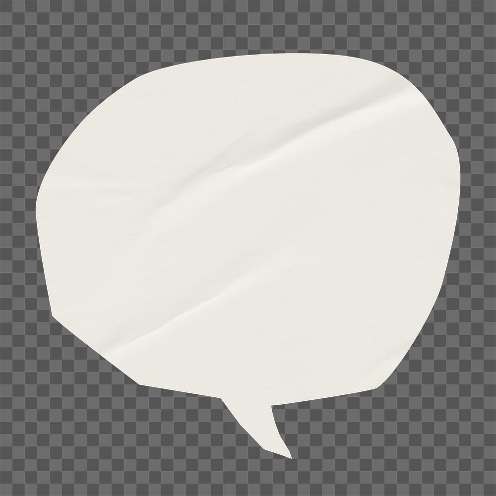 PNG Off-white speech bubble, communication paper element, transparent background