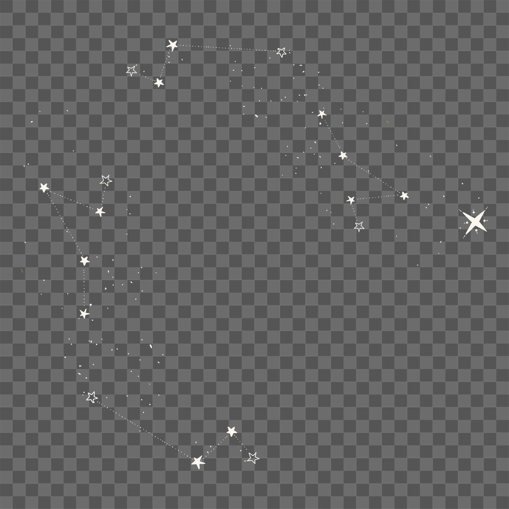 PNG Sparkly stars, constellations graphic, transparent background