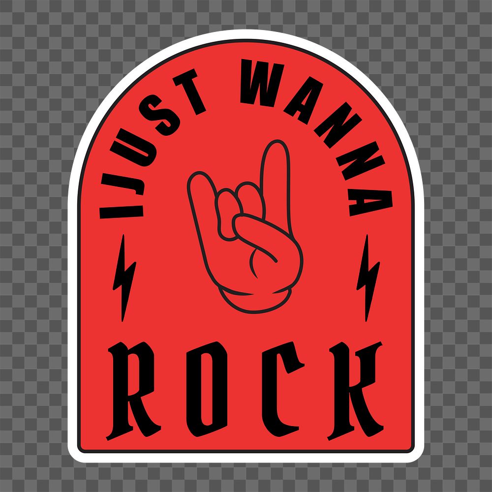 Just wanna rock png typography, transparent background