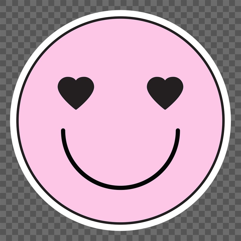 PNG Heart-eyes emoticon, transparent background