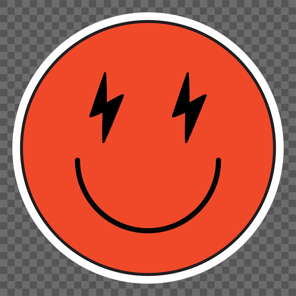PNG Lightning bolt eyes emoticon, transparent background