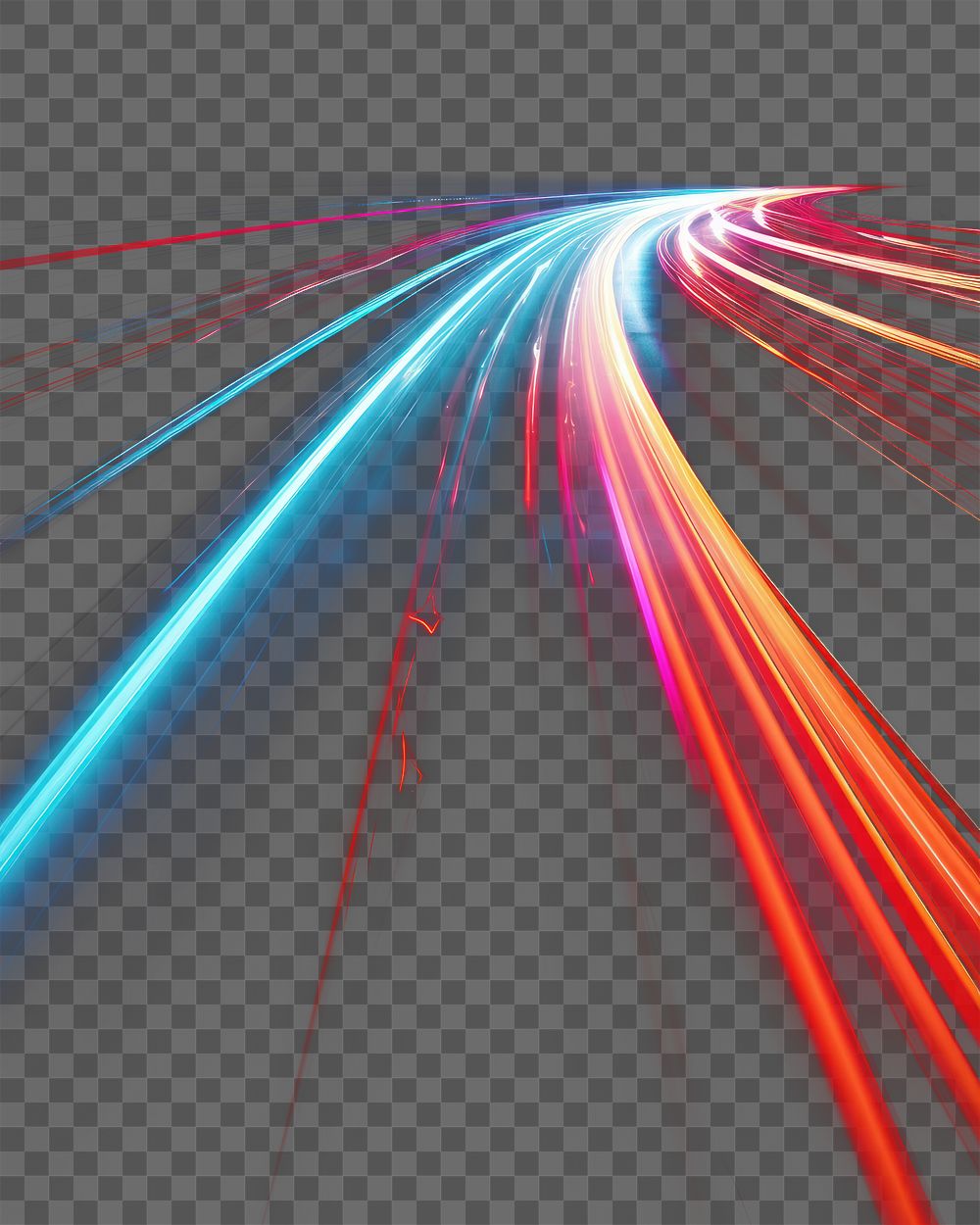 PNG abstract neon road effect, transparent background 