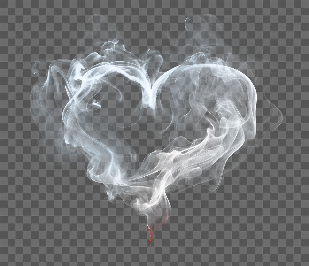 PNG Smoke effect black black background heart shape. AI generated Image by rawpixel.