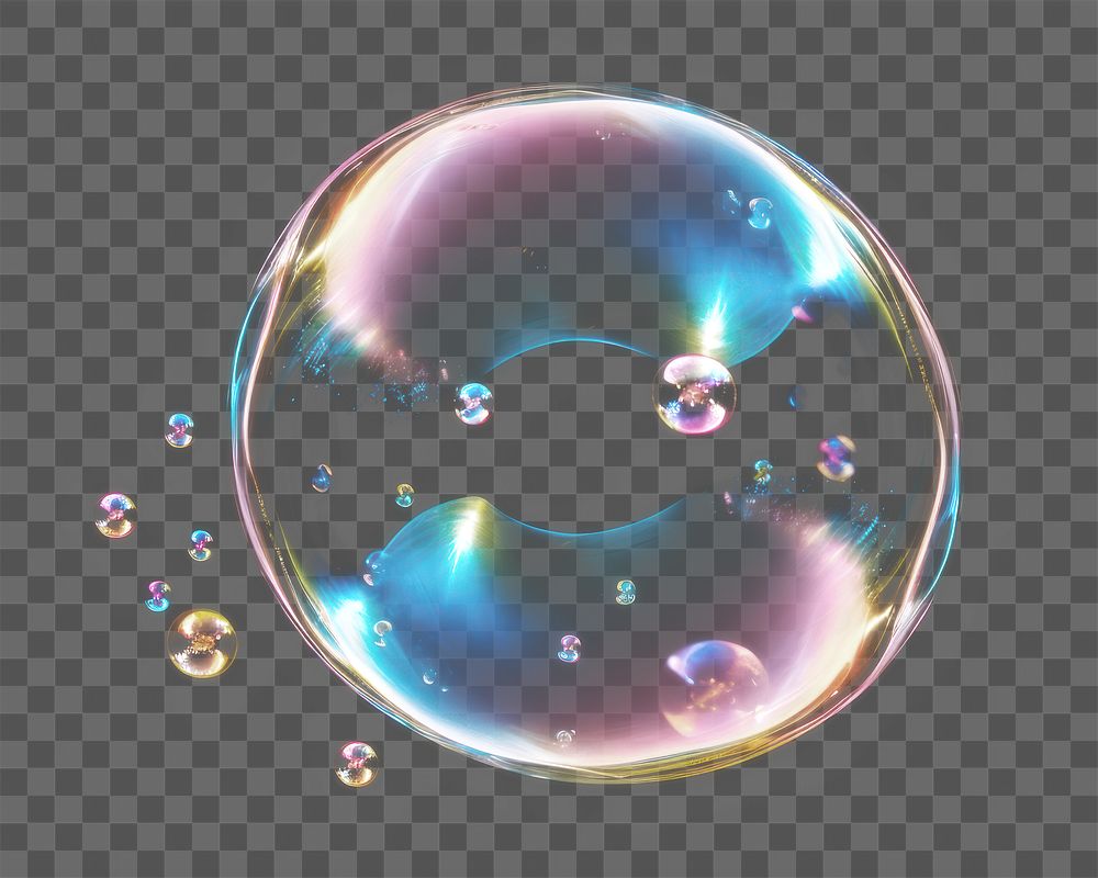 PNG isolated single bubble effect, transparent background AI generated image by rawpixel