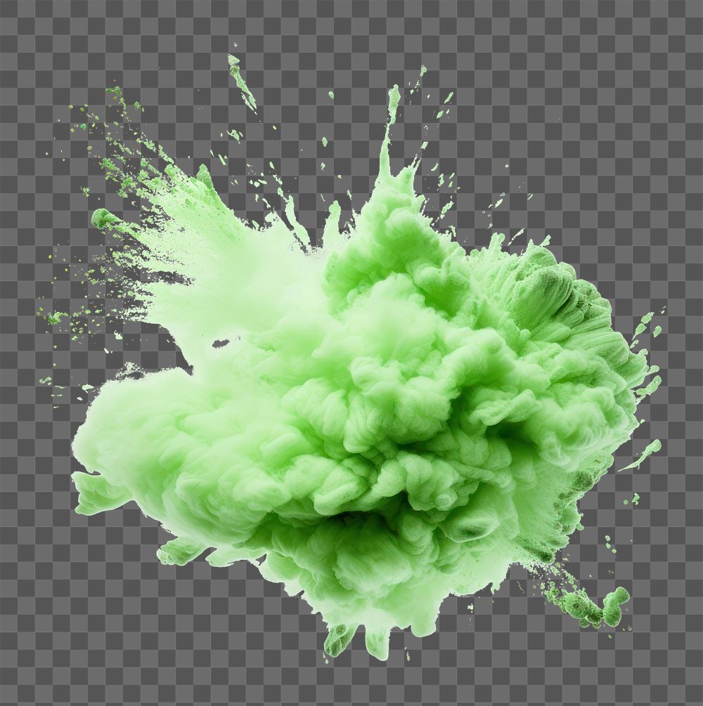 PNG Green powder white background splattered
