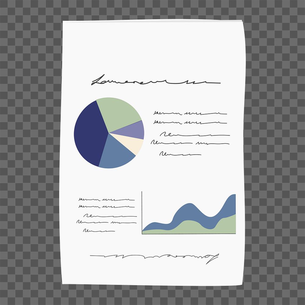 Business report png, aesthetic illustration, transparent background