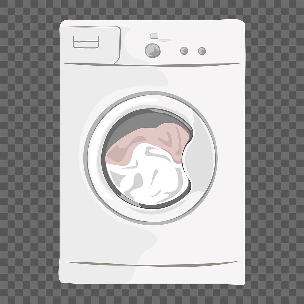 Washing machine png, aesthetic illustration, transparent background