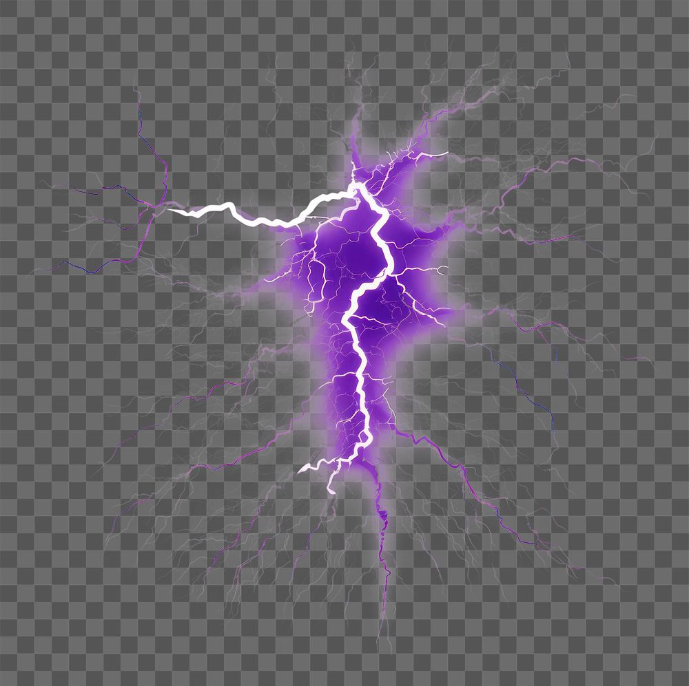 PNG Thunderstorm lightning electricity illuminated. AI generated Image by rawpixel.