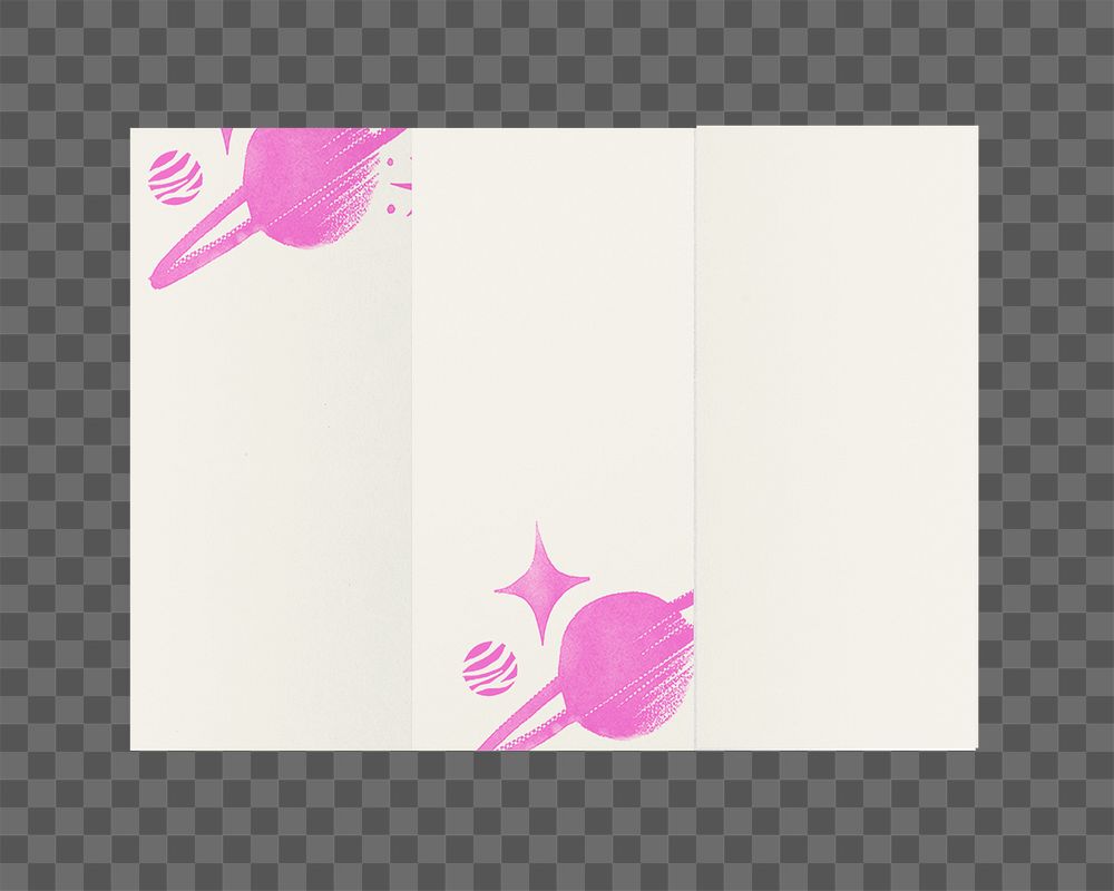 Blank tri-fold brochure png sticker, transparent background