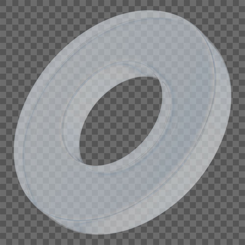 White torus png 3D geometric shape, transparent background