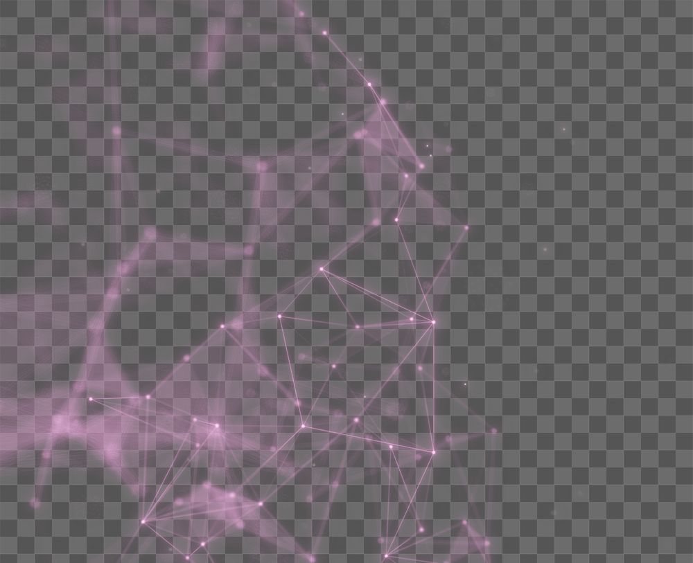 PNG pink geometric digital network, transparent background