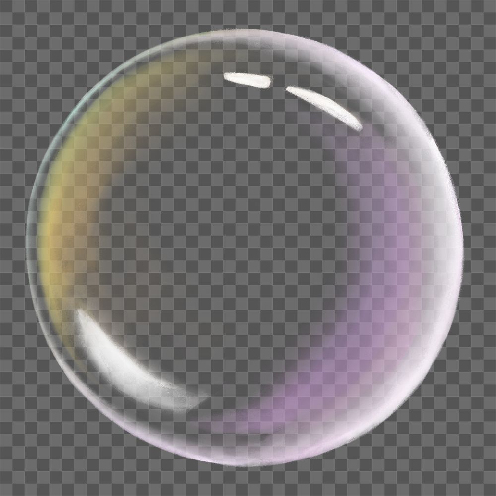 Aesthetic soap bubble png sticker illustration, transparent background