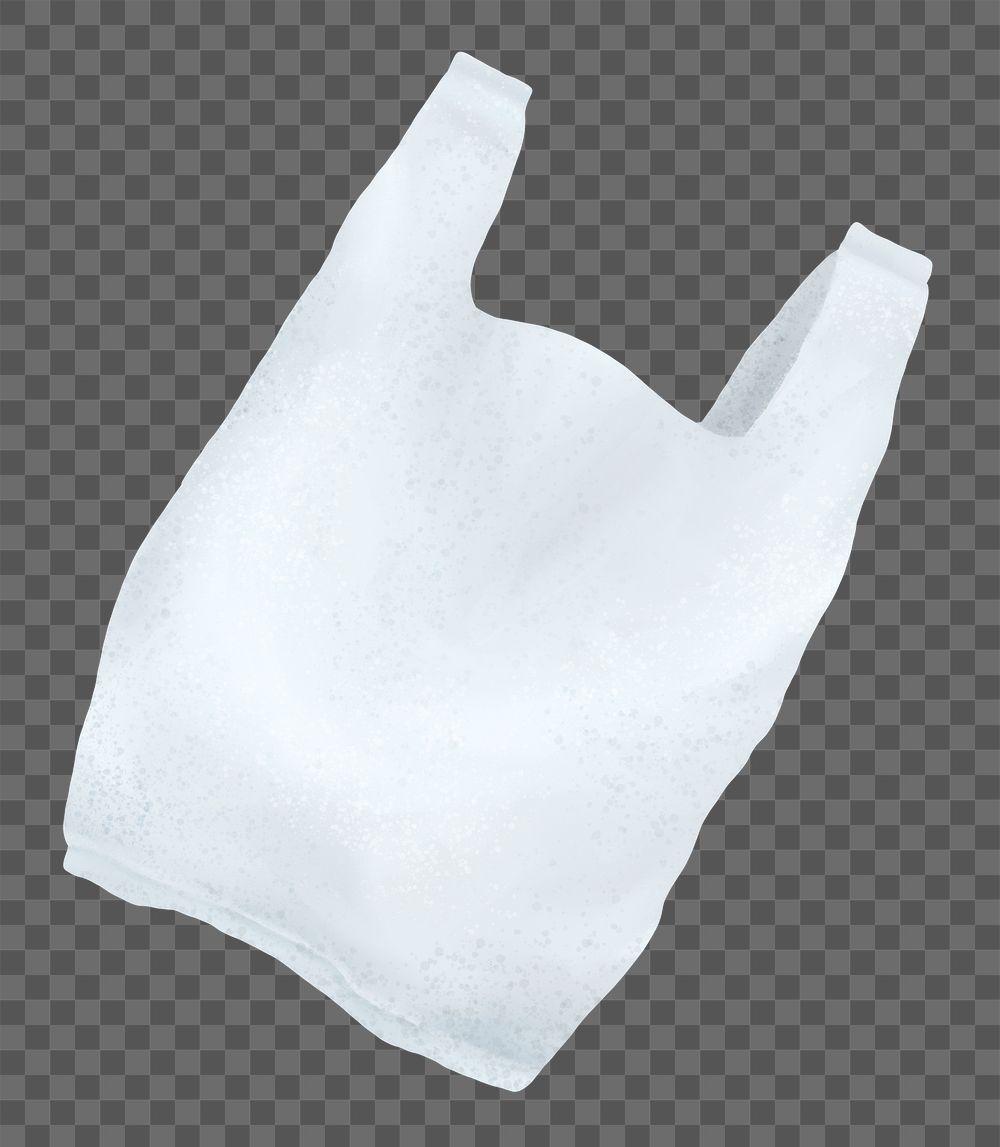 Plastic bag png sticker, trash pollution illustration, transparent background