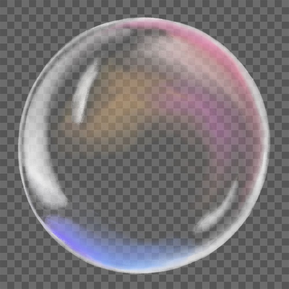 Aesthetic soap bubble png sticker illustration, transparent background