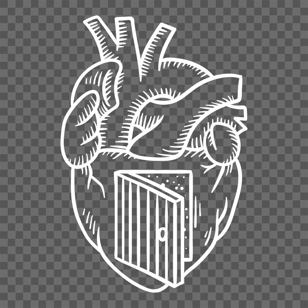 Open heart png sticker, transparent background