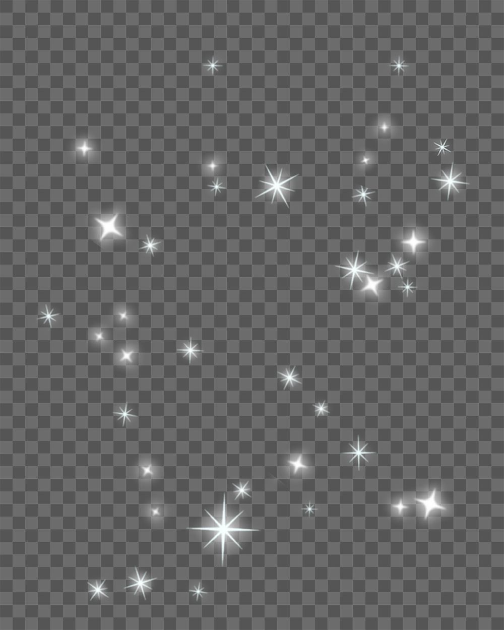 White sparkles png effect, transparent background