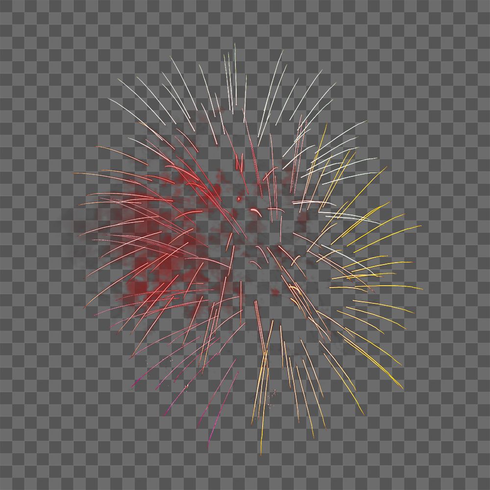 PNG Festive fireworks, collage element, transparent background