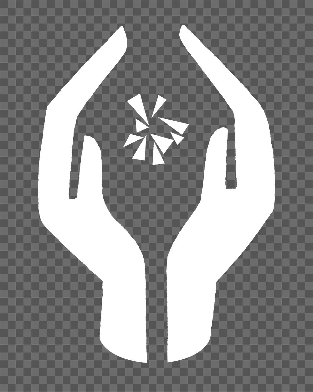 Cupping hands png illustration on transparent background. Remixed by rawpixel.